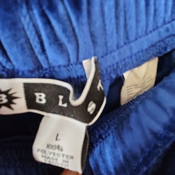 Vintage Blast Women's LG  3 Piece Velour Blue Track Suit Pockets Shoulder Pads - Picture 12 of 16